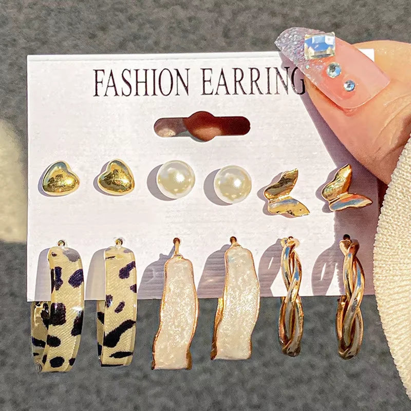 Fashion Hoop Earrings Set for Women Vintage Bohemian