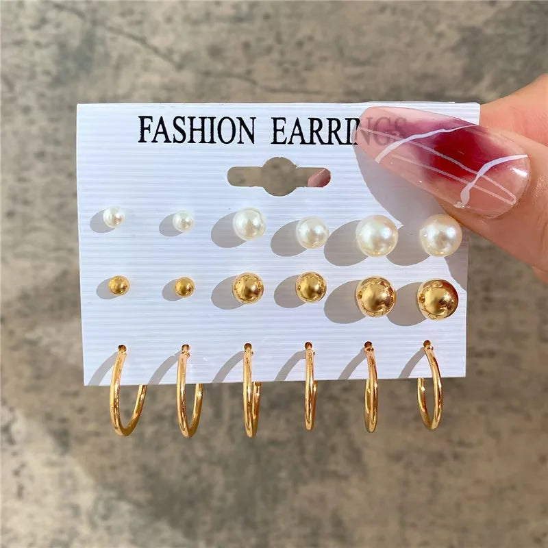Fashion Hoop Earrings Set for Women Vintage Bohemian