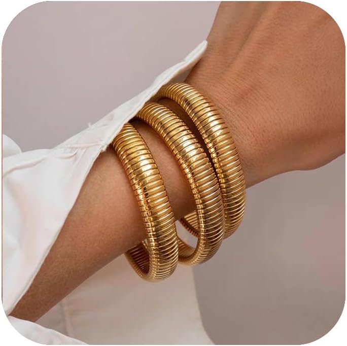 Gold Bracelets for Women Set of 3 
