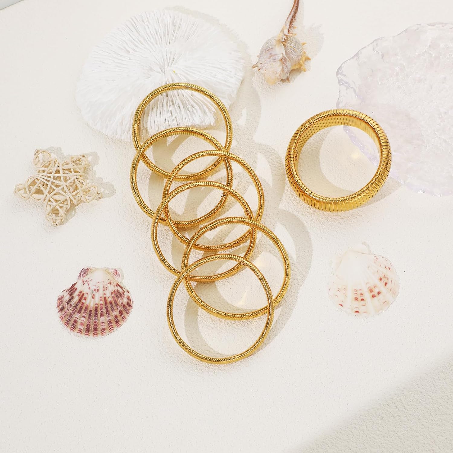 Gold Bracelets for Women Set of 3 